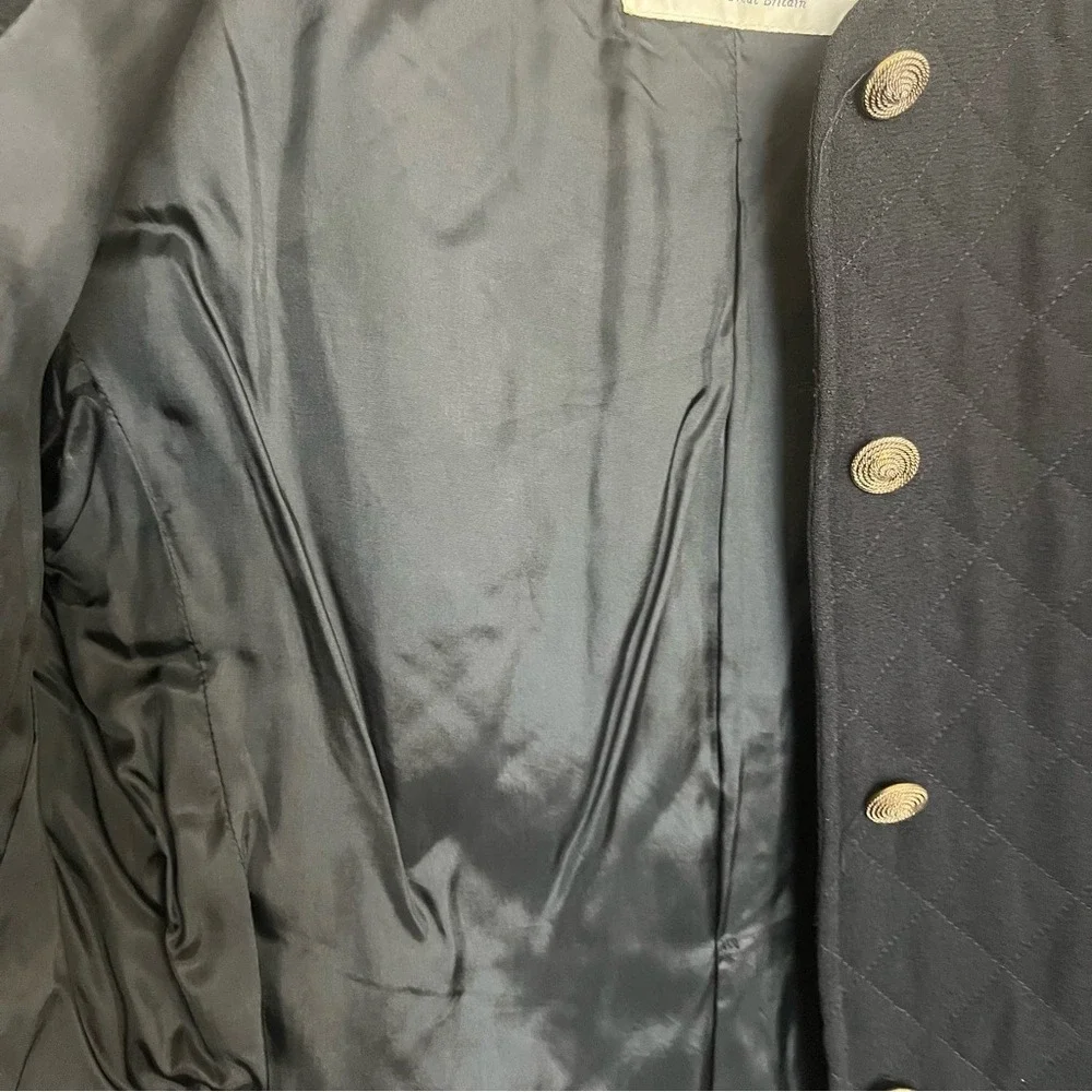 VTG Jaeger Jacket/Blazer SZ 12 BLK Quilted Retro Classic Cropped Button Up - Picture 6 of 13